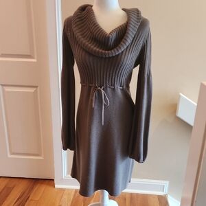 Elegant Brown Cowl Neck Sweater